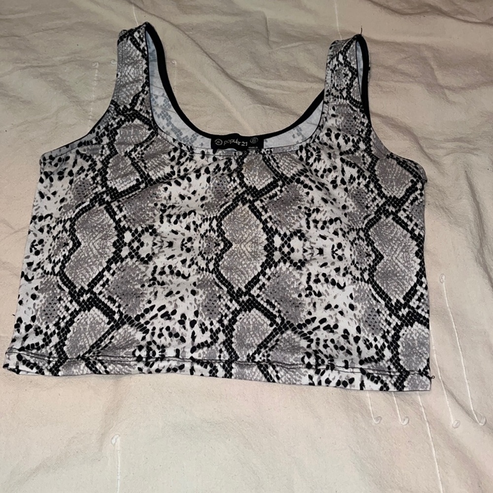 Snake print crop top